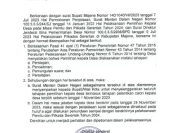 Kemendagri RI Perintahkan Bupati Majene Segera Laksanakan Pilkades Serentak