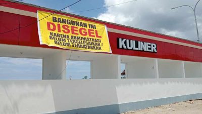 bangunan kuliner di tanjungbatu disegel warga