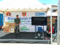 Kodim 1401 Majene Bekerjasama Bank BRI Cabang Majene Melaksanakan Vicon Bazaar Murah