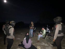 Cegah Tindak Kriminal dan Balapan Liar, Samapta Polres Majene  Patroli Malam