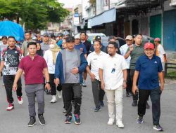 Kunker di Polman, PJ Bahtiar Bersama Pemkab Jalan Sehat dan Pantau Pasar