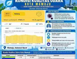 Kualitas Udara Mamuju Berada pada Kategori Sedang, DLHK Sulbar Imbau Masyarakat Jaga Kesehatan